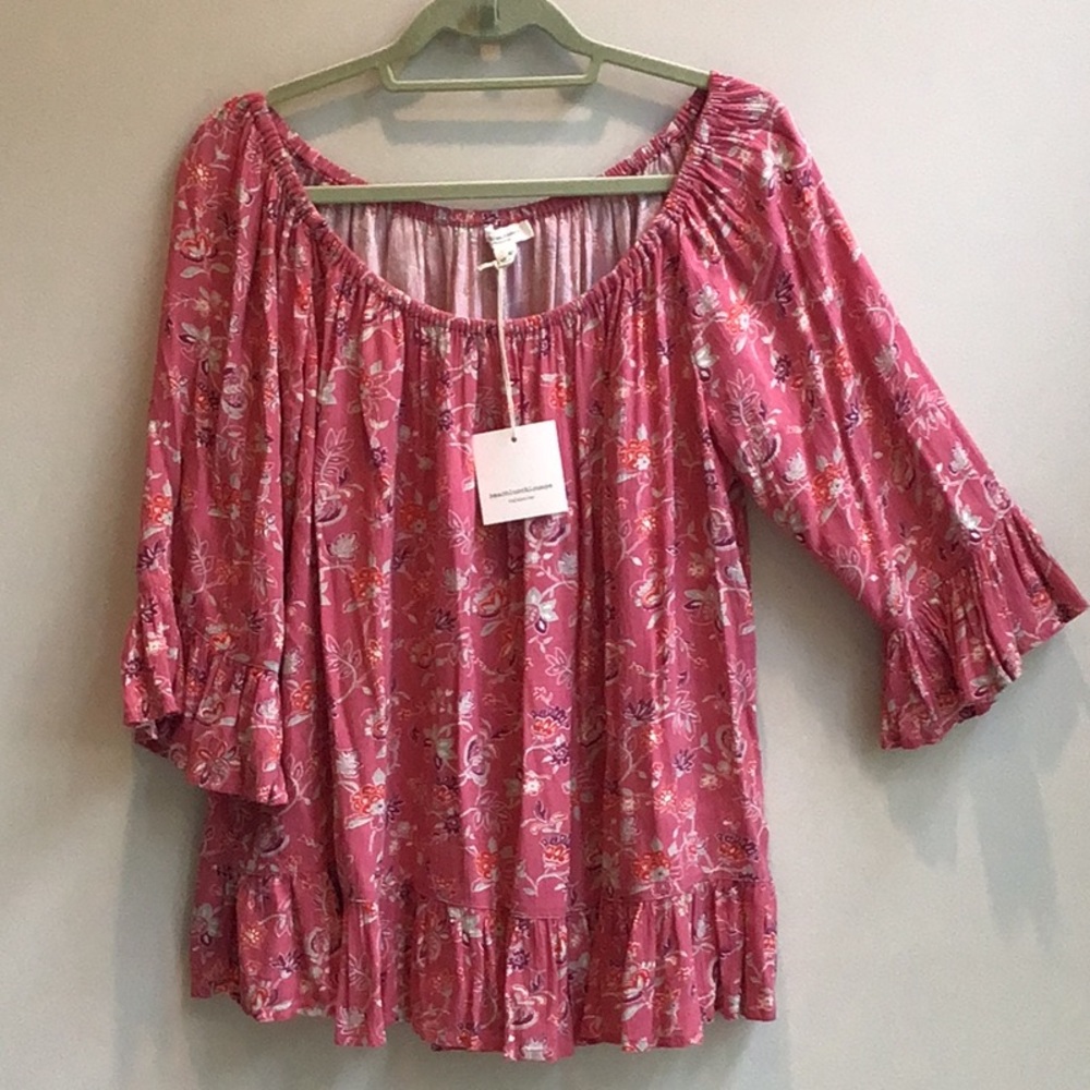 Beachlunchlounge Sheetal Off Shoulders Elastic Floral Blouse Shirt Ruffle